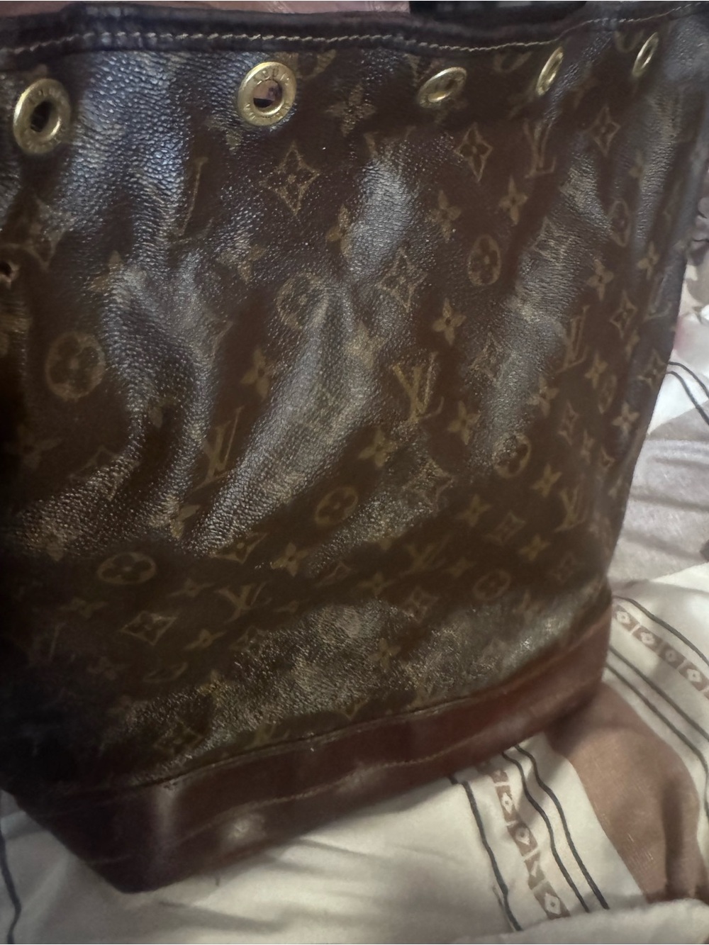 Louis Vuitton Monogram Canvas Tote in Brown and Gold-Tone Hardware